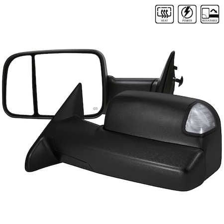 Spec-D Tuning 13-15 Dodge Ram Towing Mirrors- Power Heated LED- Fit 1500 2500 3500 RMX-RAM13LED25H-P-FS